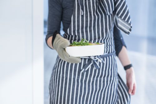 Ovenschotel Lasagne 20x15 cm Wit met Zwarte Rand voor Airfryer