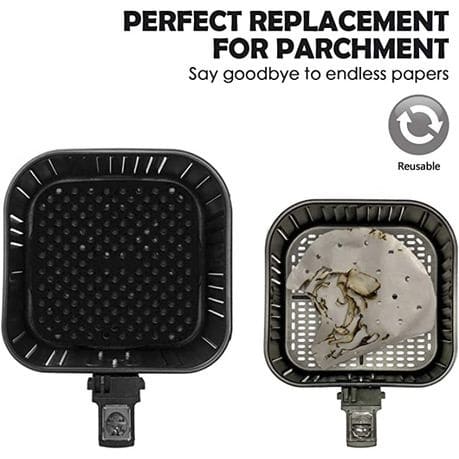 Siliconen matje voor in het Airfryer mandje | kleur: zwart