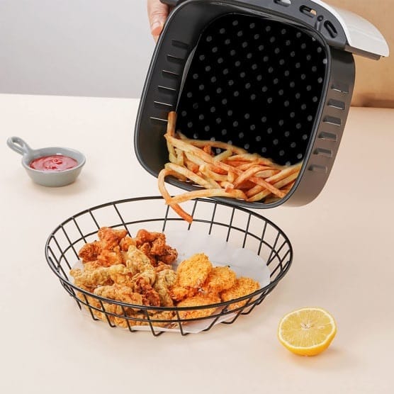 Siliconen matje voor in het Airfryer mandje | kleur: zwart