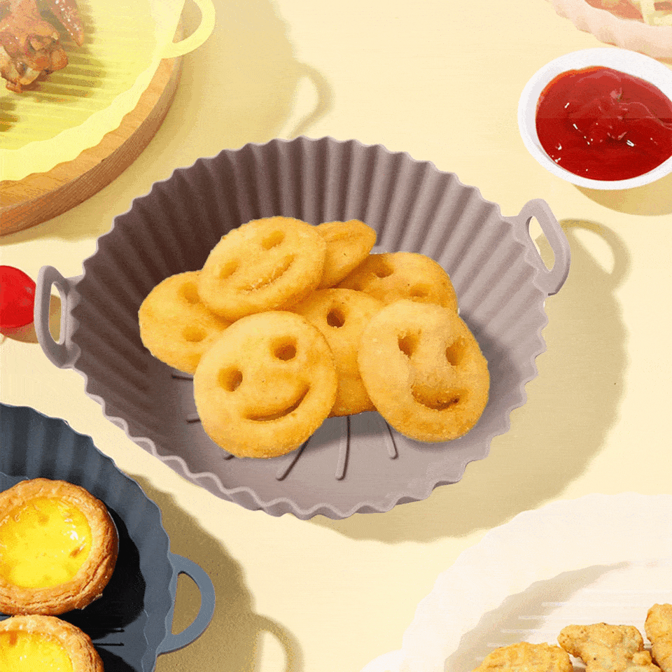 Herbruikbare siliconen airfryer vorm | Grijs