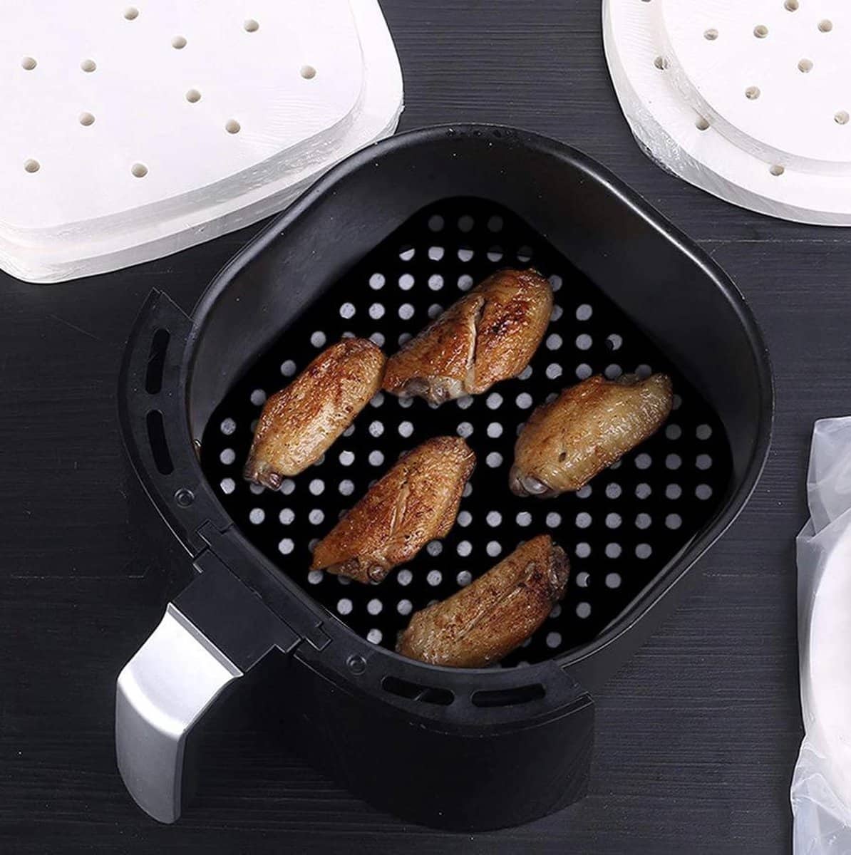 Siliconen matje voor in het Airfryer mandje | kleur: zwart
