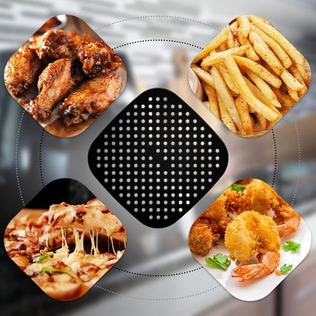 Siliconen matje voor in het Airfryer mandje | kleur: zwart