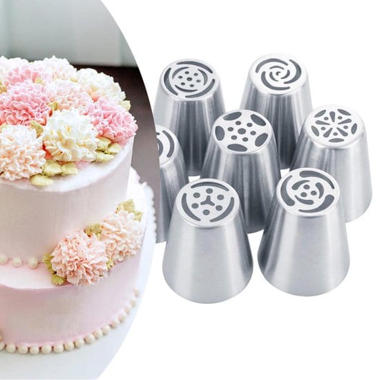 Patisse Spuitmondset Bloemen 3,8 Cm Rvs Zilver 6-delig