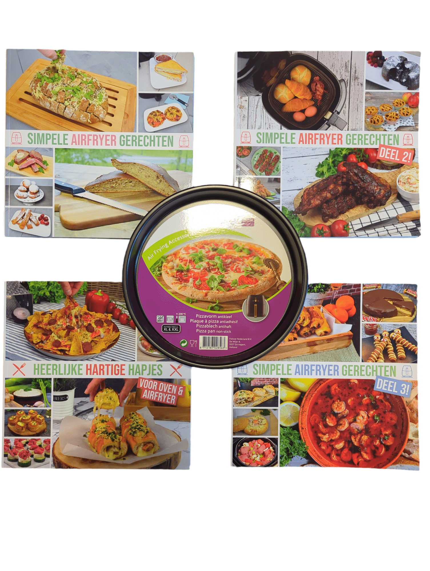 Combopack 5 : 4 Airfryer kookboeken + gratis bakplaat