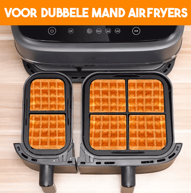 Dubbele wafelvorm voor dubbele Airfryers