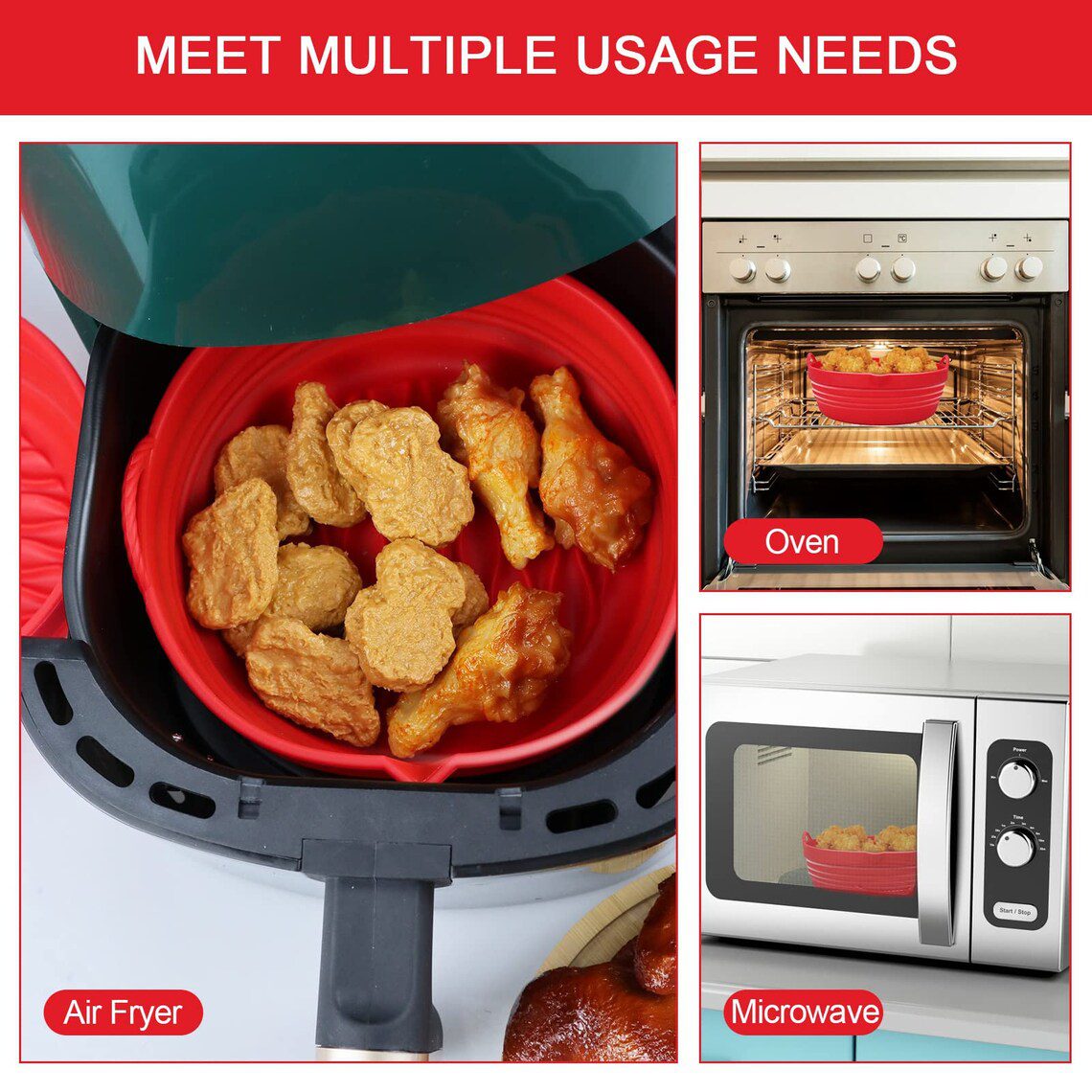 Opvouwbare Siliconen Airfryer bakvorm | 20 cm