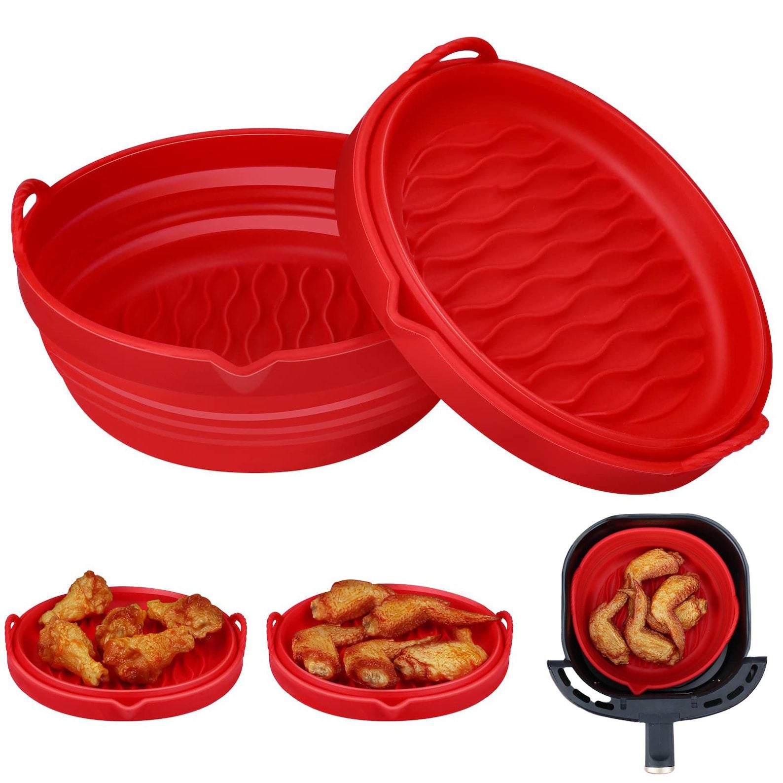 Opvouwbare Siliconen Airfryer bakvorm | 20 cm