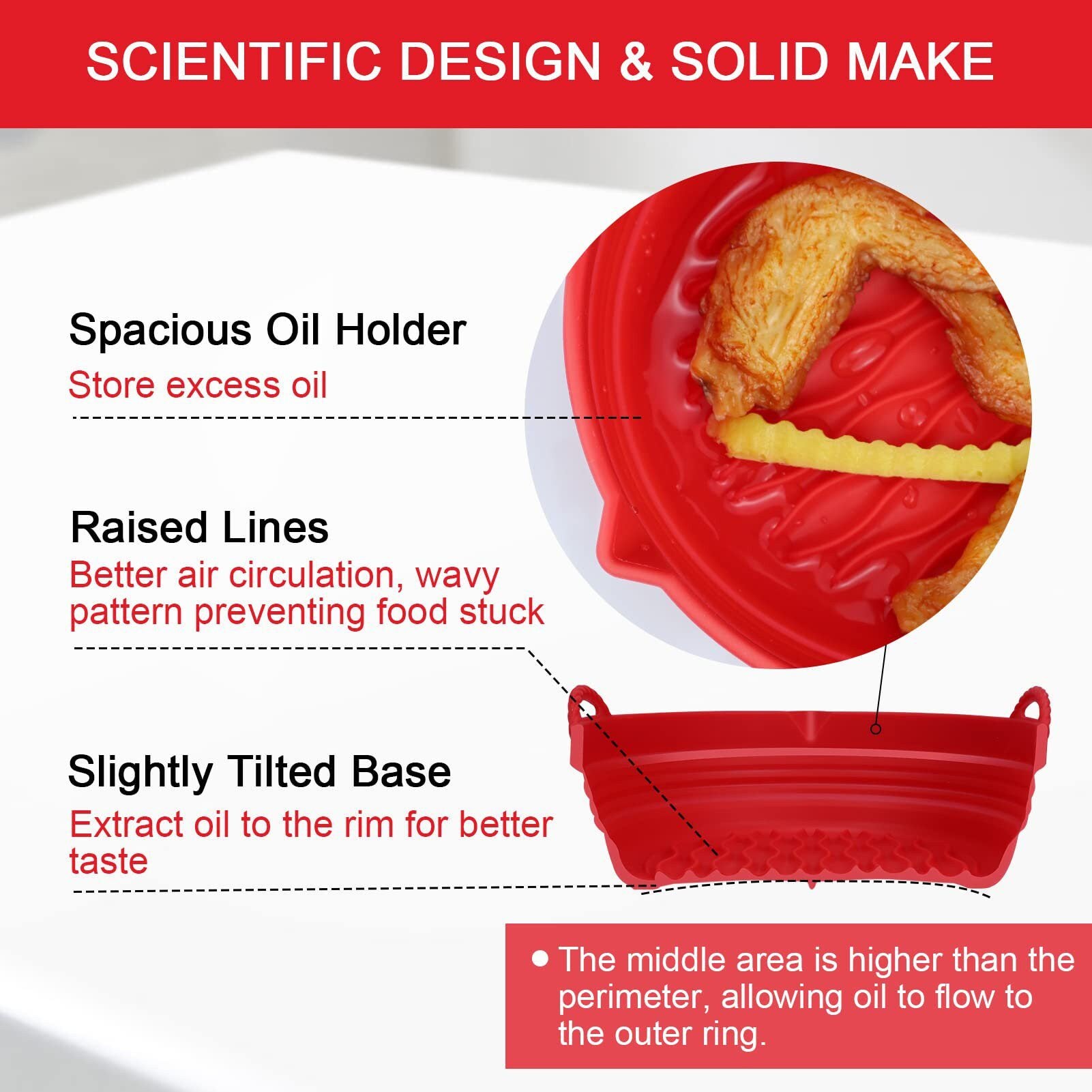 Opvouwbare Siliconen Airfryer bakvorm | 20 cm